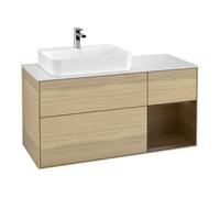 Villeroy & Boch V&B Meuble sous lavabo Finion 120 cm, Pl blanc mat, Tiroir droit, Ouvre-vent Quantité:1