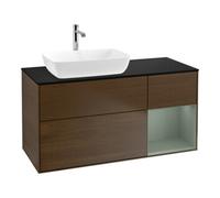 Villeroy & Boch V&B Meuble sous lavabo Finion 120 cm, Pl bleu m, Étagère Oli. m Lac, noyer ven Quantité:1