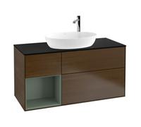 Villeroy & Boch V&B Meuble sous lavabo Finion 120 cm, Pl bleu m, Étagère Oli. m Lac, noyer ven Quantité:1