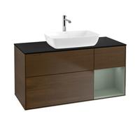 Villeroy & Boch V&B Meuble sous-lavabo Finion 120 cm, Pl bleu m, Reg Oli. m Lac, noyer veinée Quantité:1