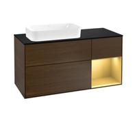 Villeroy & Boch V&B Meuble sous lavabo Finion 120 cm, Pl bleu m, Reg re gol m, noyer ven Quantité:1