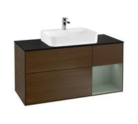 Villeroy & Boch V&B Meuble sous lavabo Finion 120 cm, Pl bleu m, Reg re Oli. m, placage noyer Quantité:1