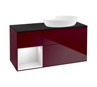 Villeroy & Boch V&B Meuble sous-lavabo Finion 120 cm, Pl bleu mat, Étagère blanche mat, Poignée mat Quantité:1