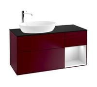 Villeroy & Boch V&B Meuble sous lavabo Finion 120 cm, Pl bleu mat, Ray blanc mat Lac, Poignée mat Quantité:1