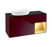 Villeroy & Boch V&B Meuble sous lavabo Finion 120 cm, Pl bleu mat, Réglette or mat Lac, Poignée mat Quantité:1