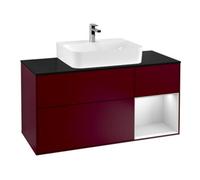 Villeroy & Boch V&B Meuble sous lavabo Finion 120 cm, Pl bleu mat, Tiroir droit blanc mat, Poignée métal Quantité:1