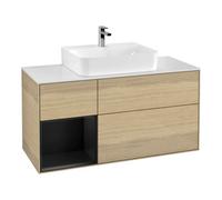 Villeroy & Boch V&B Meuble sous lavabo Finion 120 cm, Pl w m, Étagère gauche, bleu m Lac, Oa ven Quantité:1