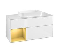 Villeroy & Boch V&B Meuble sous lavabo Finion 120 cm, Pl w m, Reg li gol m, glo wh. Lac Quantité:1