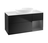 Villeroy & Boch V&B Meuble sous-lavabo Finion 120 cm, placage blanc mat, façade en aulne mat laqué bleu Quantité:1