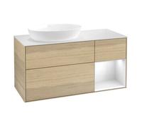 Villeroy & Boch V&B Meuble sous lavabo Finion 120 cm, placage blanc mat, poignée blanche laquée, ouverture à bouton-poussoir Quantité:1