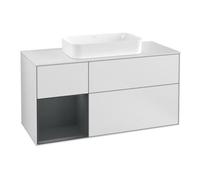 Villeroy & Boch V&B Meuble sous lavabo Finion 120 cm, placage blanc mat, rainure latérale médiane, blanc mat laqué Quantité:1