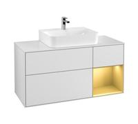 Villeroy & Boch V&B Meuble sous-lavabo Finion 120 cm, placage blanc, tiroir droit, blanc mat laqué Quantité:1