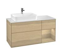 Villeroy & Boch V&B Meuble sous lavabo Finion 120 cm, placage blanc, tiroir droit Oa ven, Oa ven Quantité:1