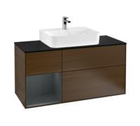 Villeroy & Boch V&B Meuble sous lavabo Finion 120 cm, placage bois, laqué, noyer veinée Quantité:1