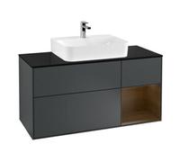 Villeroy & Boch V&B Meuble sous lavabo Finion 120 cm, placage bois, noyer rouge, mat brillant laqué Quantité:1