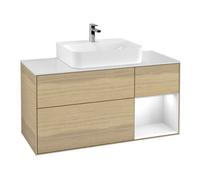 Villeroy & Boch V&B Meuble sous lavabo Finion 120 cm, placage bois, porte droite, blanc brillant, laqué, ouverture à main Quantité:1