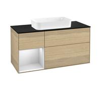 Villeroy & Boch V&B Meuble sous-lavabo Finion 120 cm, placage bois, tiroir gauche blanc mat, ouverture à bouton Quantité:1