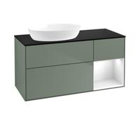 Villeroy & Boch V&B Meuble sous-lavabo Finion 120 cm, placage bouleau, laque gris clair, olivier mat lacqué Quantité:1