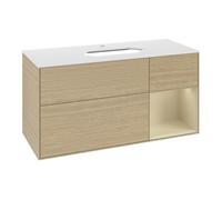 Villeroy & Boch V&B Meuble sous lavabo Finion 120 cm, placage chêne, laqué mat, ouverture à venin Quantité:1