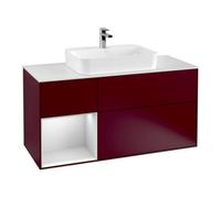 Villeroy & Boch V&B Meuble sous lavabo Finion 120 cm, placard blanc mat, étagère gauche blanc mat Lac, Peo m Quantité:1