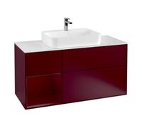 Villeroy & Boch V&B Meuble sous lavabo Finion 120 cm, plan de travail blanc, étagère gauche Peo, Peo m Quantité:1