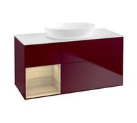 Villeroy & Boch V&B Meuble sous lavabo Finion 120 cm, plaque d’abattant blanc, tiroir Oa ven, Peo m Quantité:1