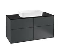 Villeroy & Boch V&B Meuble sous lavabo Finion 120x60,3 cm, panneau latéral bleu mat, façade bleu mat Lac Quantité:1