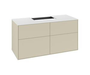 Villeroy & Boch V&B Meuble sous-lavabo Finion 120x60,3 cm, plan de découpe blanc, poignée argent mat laqué Quantité:1