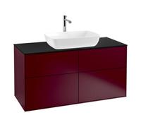 Villeroy & Boch V&B Meuble sous lavabo Finion 120x60,3 cm, plan de drainage bleu mat, Peony Matt Quantité:1