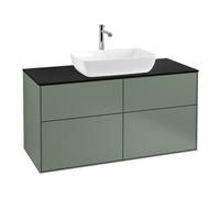 Villeroy & Boch V&B Meuble sous lavabo Finion 120x60,3 cm, plan de travail bleu mat, olivier mat laqué Quantité:1