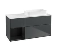 Villeroy & Boch V&B Meuble sous lavabo Finion 120x60 cm, côté gauche, bleu mat laqué Quantité:1