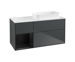 Villeroy & Boch V&B Meuble sous lavabo Finion 120x60 cm, côté gauche, bleu mat laqué Quantité:1