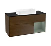 Villeroy & Boch V&B Meuble sous-lavabo Finion 120x60 cm, éclairage mural, placage noyer, laqué reg re oli. Quantité:1