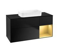 Villeroy & Boch V&B Meuble sous lavabo Finion 120x60 cm, laque bleue, porte droite, réglette Quantité:1