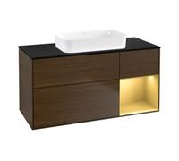 Villeroy & Boch V&B Meuble sous lavabo Finion 120x60 cm, placage noyer, réglette réglable Quantité:1