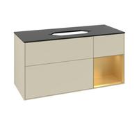 Villeroy & Boch V&B Meuble sous lavabo Finion 120x60 cm, réglette droite, laque gris moyen Quantité:1