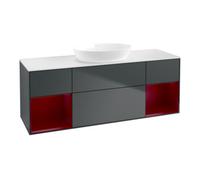 Villeroy & Boch V&B Meuble sous lavabo Finion 160 cm, blanc mat, rangement peu profond, meuble bas avec laque Quantité:1