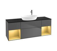 Villeroy & Boch V&B Meuble sous lavabo Finion 160 cm, Pl b m, Rég gol m Lac, Anthrac. m Quantité:1