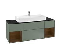 Villeroy & Boch V&B Meuble sous lavabo Finion 160 cm, Pl bleu m, Étagère noyer ven, Oli. m Lac Quantité:1