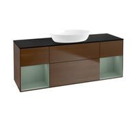 Villeroy & Boch V&B Meuble sous lavabo Finion 160 cm, Pl bleu m, étagère Oli. m Lac, noyer ven Quantité:1