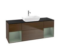 Villeroy & Boch V&B Meuble sous lavabo Finion 160 cm, Pl bleu m, Étagère Oli. m Lac, noyer ven Quantité:1