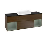Villeroy & Boch V&B Meuble sous lavabo Finion 160 cm, Pl bleu m, étagère Oli. m Lac, noyer ven Quantité:1