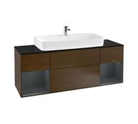 Villeroy & Boch V&B Meuble sous lavabo Finion 160 cm, Pl bleu m, Reg md m Lac, noyer ven Quantité:1