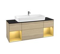 Villeroy & Boch V&B Meuble sous lavabo Finion 160 cm, Pl bleu mat, Étagère or mat, Oa ven Quantité:1