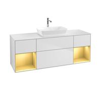 Villeroy & Boch V&B Meuble sous lavabo Finion 160 cm, Pl w m, Reg gol m Lac, blanc m Lac Quantité:1