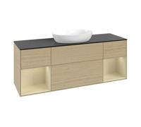 Villeroy & Boch V&B Meuble sous lavabo Finion 160 cm, placage bleu, rangement simple, laqué, ouverture à pousser Quantité:1