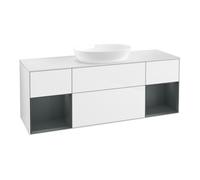 Villeroy & Boch V&B Meuble sous-lavabo Finion 160 cm, placage bois, rangement médium, laqué blanc brillant Quantité:1
