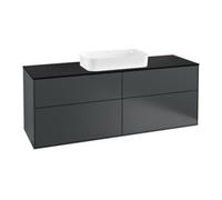 Villeroy & Boch V&B Meuble sous lavabo Finion 160x60,3 cm, panneau latéral bleu mat, façade bleue mat Lac Quantité:1