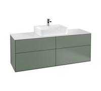 Villeroy & Boch V&B Meuble sous lavabo Finion 160x60,3 cm, plan de drainage blanc, olivier avec laque Quantité:1