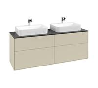 Villeroy & Boch V&B Meuble sous lavabo Finion 160x60,3 cm, plan de travail bleu mat, gris moyen laqué Quantité:1